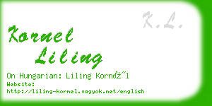 kornel liling business card